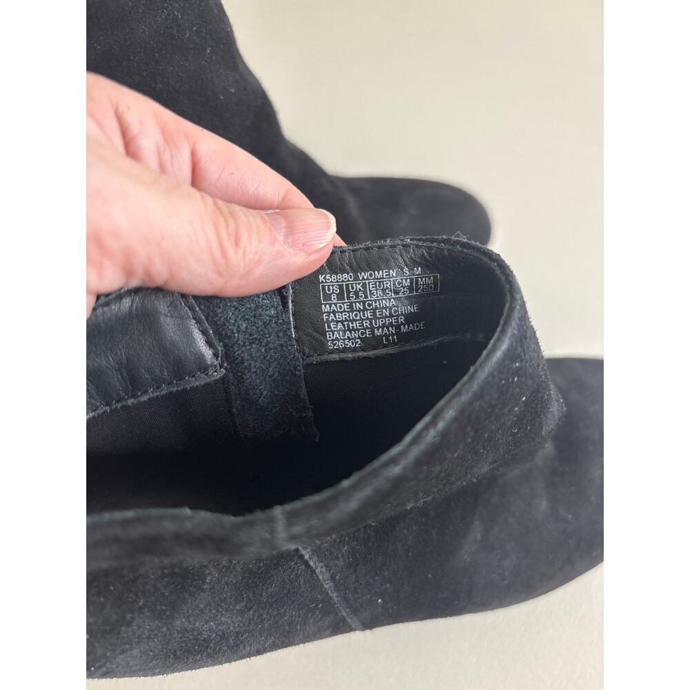 Rockport Black Suede Platform Ankle Boots Size 8 High Heel Zip Booties - Picture 8 of 9
